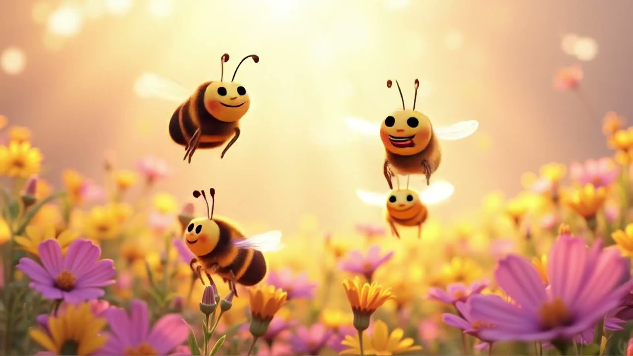 Buzzing Bees and Flowers  | Songs for Kids in English