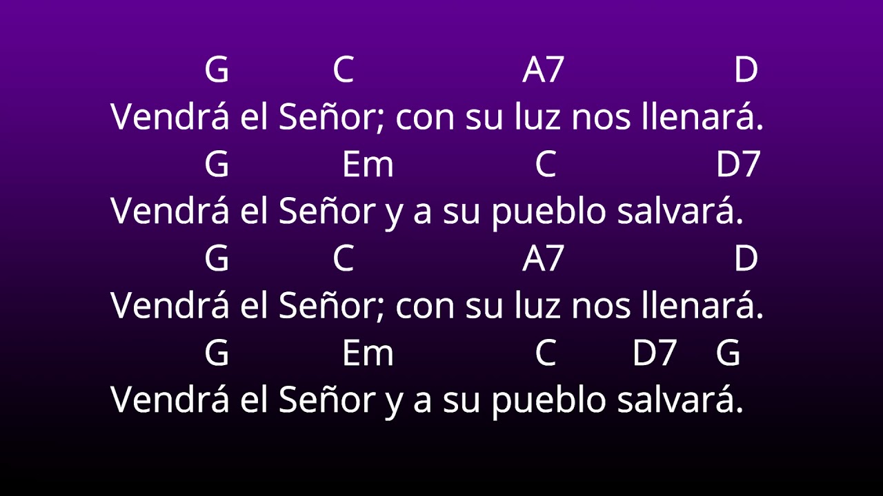 Vendrá El Señor. Canto para adviento con música letra y acordes - YouTube