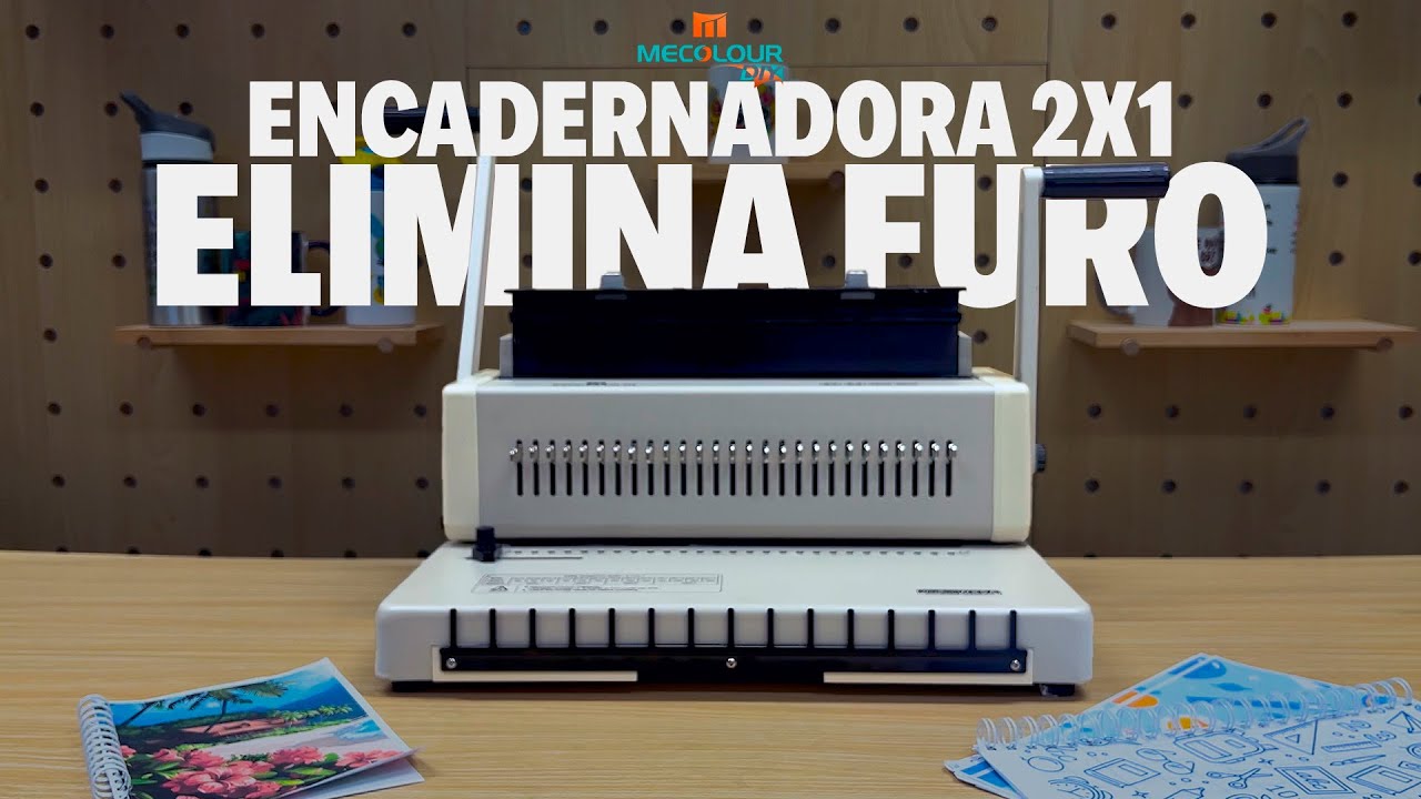 Encadernadora 2x1 Elimina Furo Mecolour W25A — Encadernação Profissional em Casa