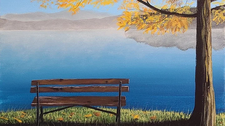 How to paint a  Fall Tree and Lake Bench | LIVE Ac...