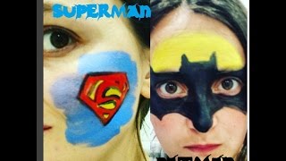 Pintacaras Superman vs Batman //Face Painting - YouTube