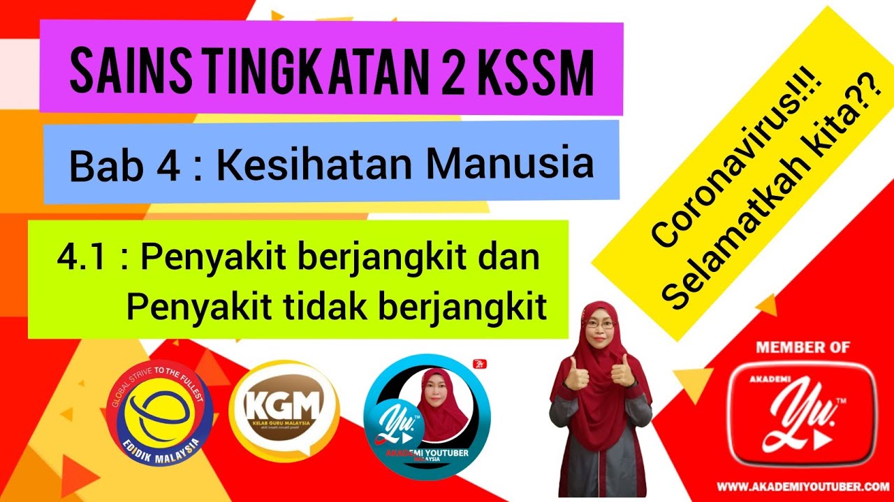 Sains Ting 2 Kssm Bab 4 Kesihatan Manusia 4 1 Penyakit Berjangkit Dan Penyakit Tidak Berjangkit Youtube