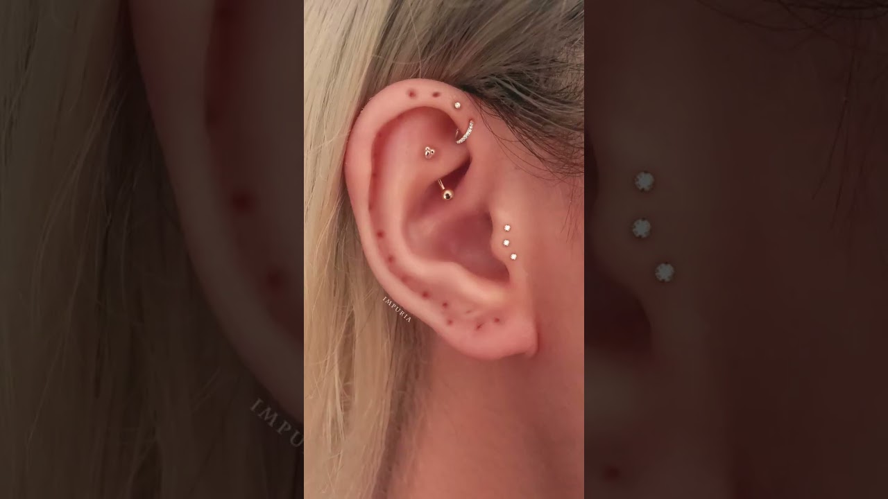 Pretty Multiple Ear Curation Piercing Ideas for Women