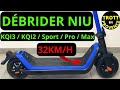 Dbrider niu kqi3 sport pro max kqi2 32kmh dbridage trottinette lectrique vitesse et puissance