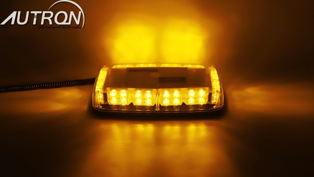 Rooftop 48 LED Emergency Warning Beacon Amber Strobe Light Bar 12V