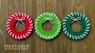 How to Crochet Christmas Wreath from a Bracelet DIY Tutorial and Pattern for Easy and Quick Gifts by naztazia 44,938 views 4 months ago 3 minutes, 54 seconds