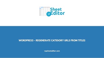 WordPress – Regenerate Category URLs from Titles
