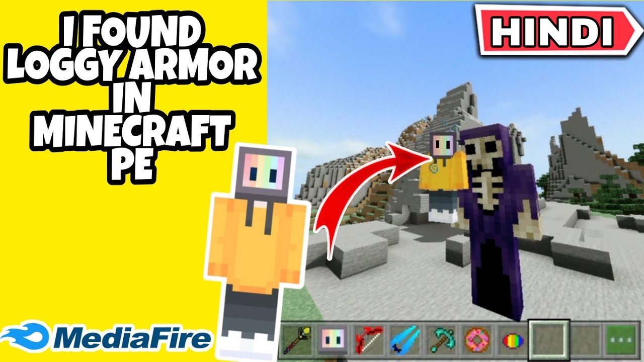 Loggy armor in Minecraft pocket edition | Youtubers armor in Minecraft