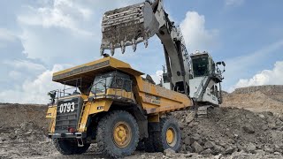Liebherr And Hitachi Excavator Loading OB || With Cat 777 And 785 Komatsu Trucks _ Miningstory