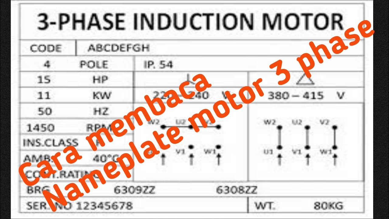 Cara Membaca Nameplate motor Induksi 3Phase - YouTube
