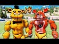 GUESS WHO'S THE STRONGER ANIMATRONIC! BUFF FREDDY vs BUFF FOXY! (GTA 5 Mods FNAF RedHatter)