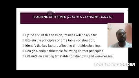 Micro-teaching on the Principles of time table construction 