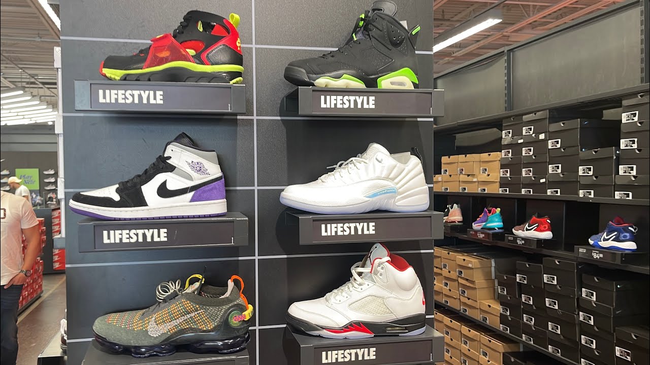 A huge selection of Jordan's at my Nike Outlet. YouTube