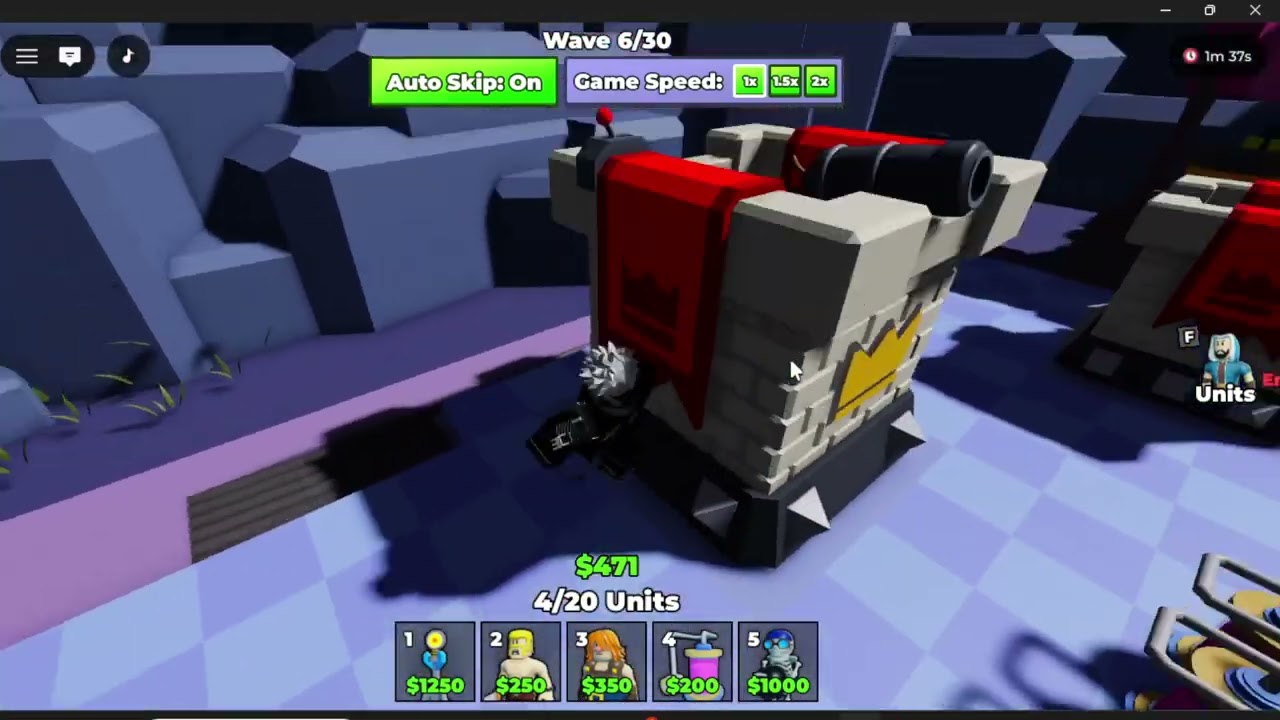 GETTING E WIZ INSIDE OF CLASH ROYALE TOWER DEFESNE ROBLOX