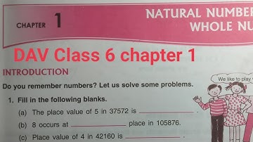 DAV Class 6 math chapter 1 introduction of Natural number and whole number ।। Class 6 chapter 1 math