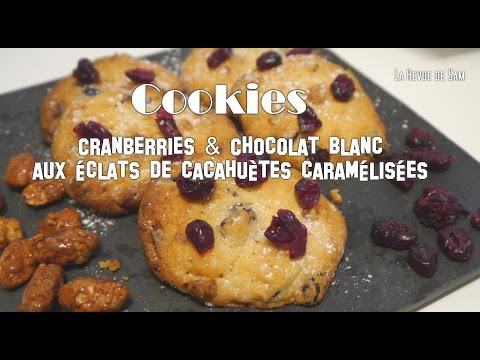 recette-de-cookies-aux-cranberries,-chocolat-blanc-aux-cacahuètes-caramélisées
