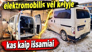 Elektromobilis Nissan NV 200 E Vėl kelyje#kas atsitiko#draudimo išmoka#kiek kainavo remontas