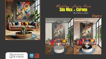 Living Room Design in 3ds Max + Corona | Modeling to Final Render | Part-1 @3dinteriorstudio 