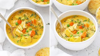 Healthy Chicken Pot Pie Soup (DairyFree, GlutenFree, Whole30)