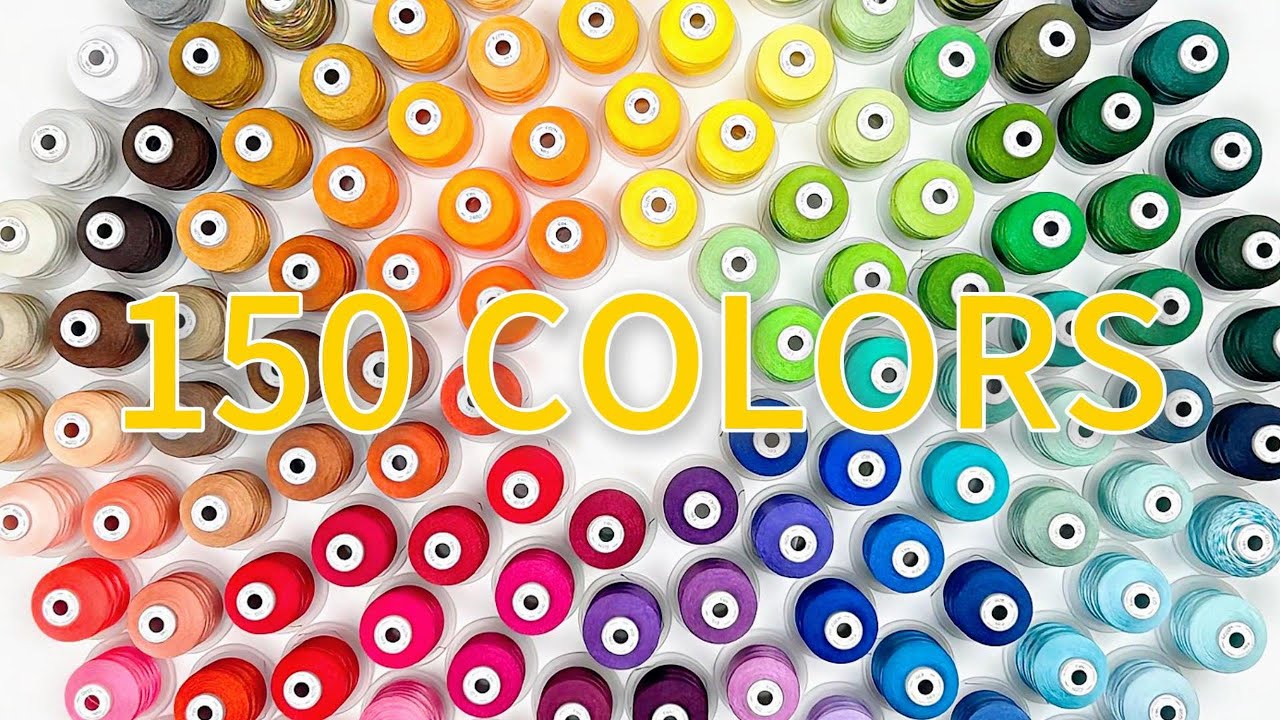 New brothread Mega Kit 150 Colors Polyester Embroidery Machine Thread 40WT 500M/550YD Each Spool
