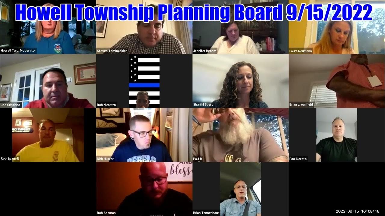 Howell Township Planning Board Meeting 9/15/2022 YouTube