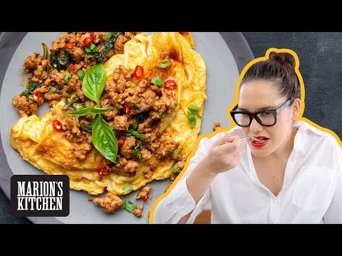 10-minute-spicy-pork-&-noodle-omelette-|-marion's-kitchen