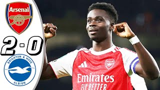 Arsenal vs Brighton 2-0- HL & GoaIs - 2025 Saka Goal