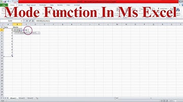 Use of Mode Function In Ms Excel