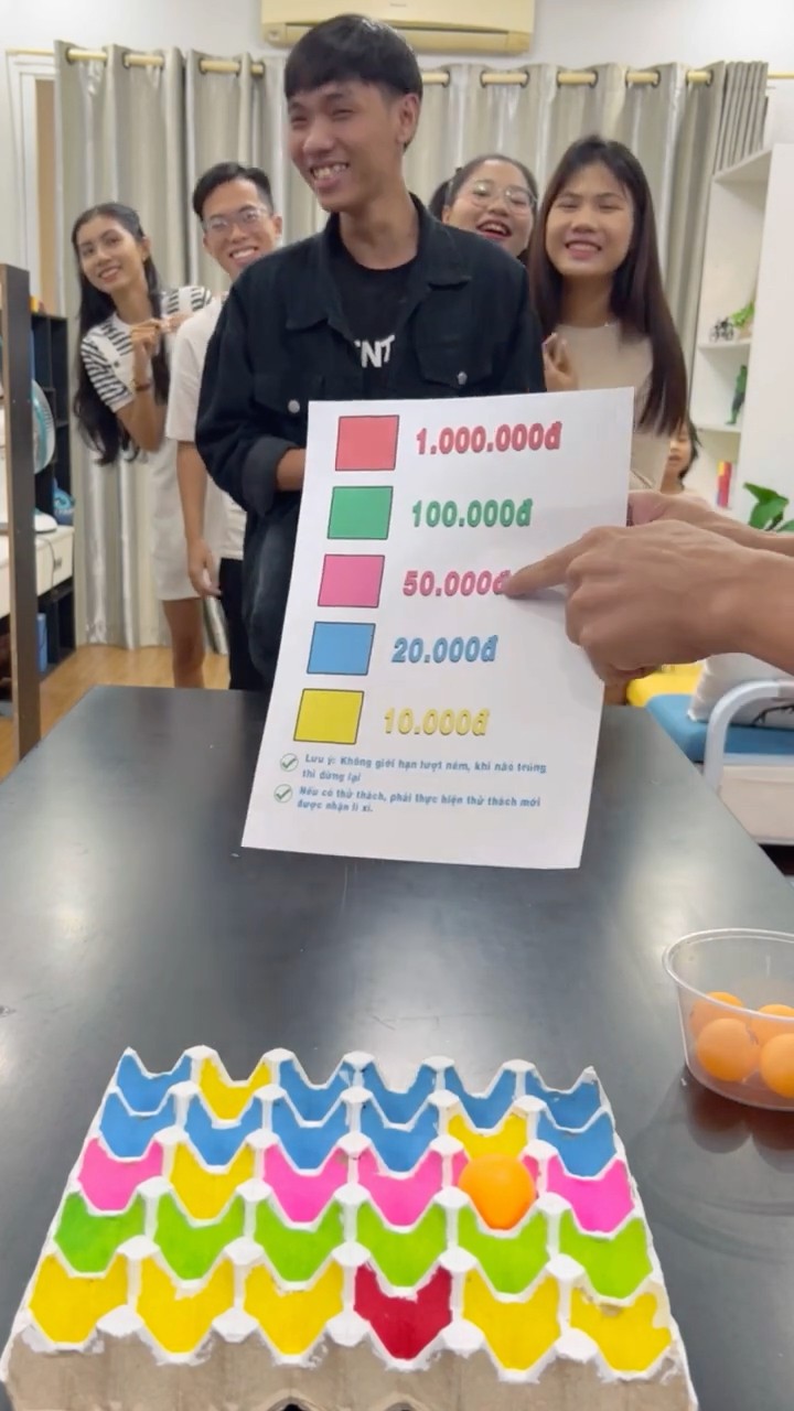LNF - Ném bóng vào rổ trứng nhận lì xì 2025 || Ping pong challenge #shorts