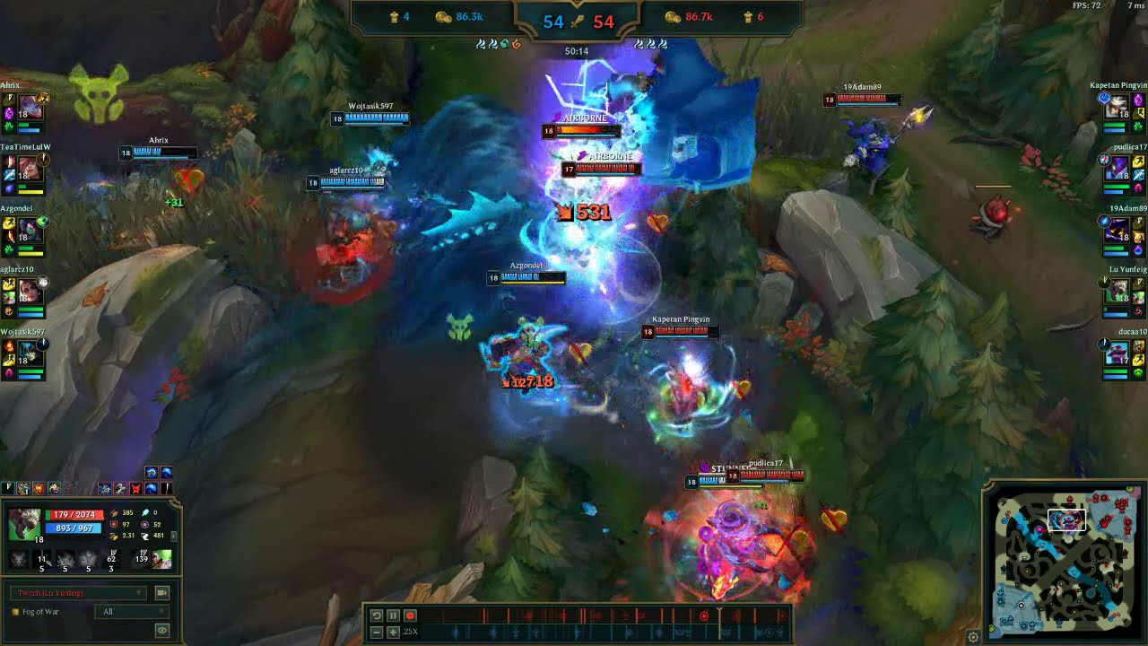 [LoL] Full ap Nami R oneshot twitch XD