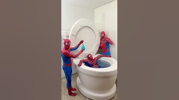 Thumbnail of My SPIDER-MAN Boyfriends Balloon PRANKED Me in Giant Toilet #shorts