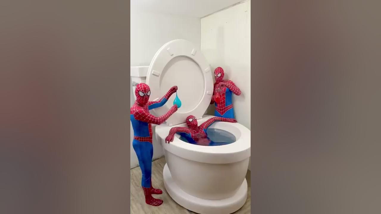 My SPIDER-MAN Boyfriends Balloon PRANKED Me in Giant Toilet #shorts My SPIDER-MAN Boyfriends Balloon PRANKED Me in Giant Toilet #shorts