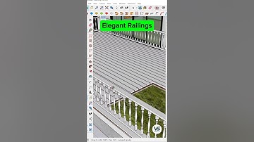 🪵 Deck Railing – Built with Deck Builder Extension #architecture #sketchup #shorts #model #railings