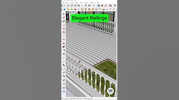 🪵 Deck Railing – Built with Deck Builder Extension #architecture #sketchup #shorts #model #railings