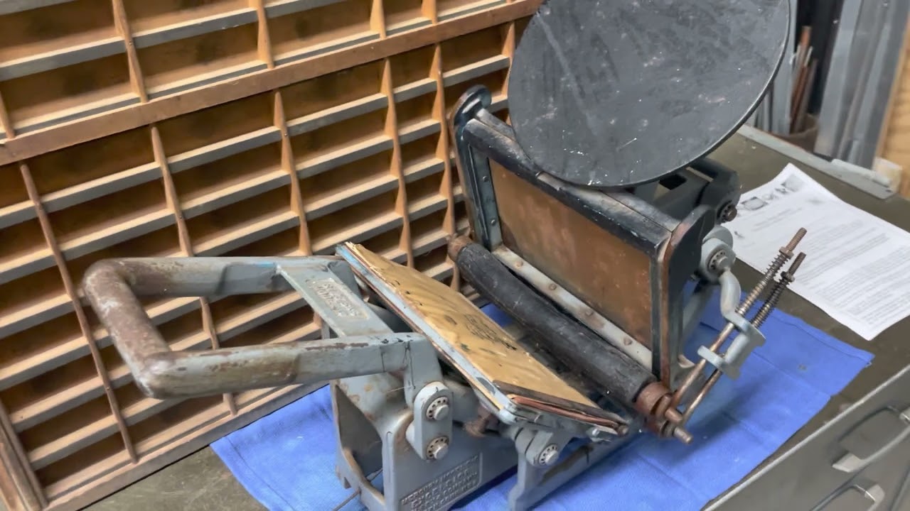 Kelsey Mercury Excelsior 5x8 letterpress printing press.