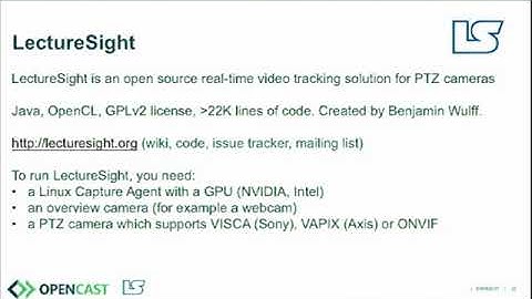 Opencast in UCT - Get the closeup - Presenter tracking using Lecturesight and Track4K