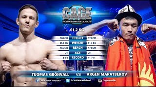 CAGE 48: Tuomas Grönvall vs Argen Maratbekov Full Fight MMA