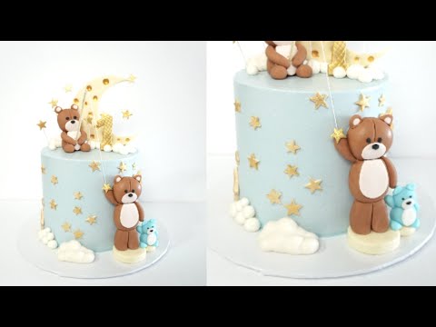 Cake decoration| Birthday cake decorating idea with buttercream| Teddy bear cake design at home