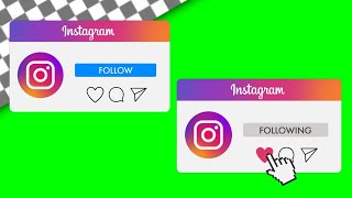 Instagram follow green screen for youtube | png, transparent background
