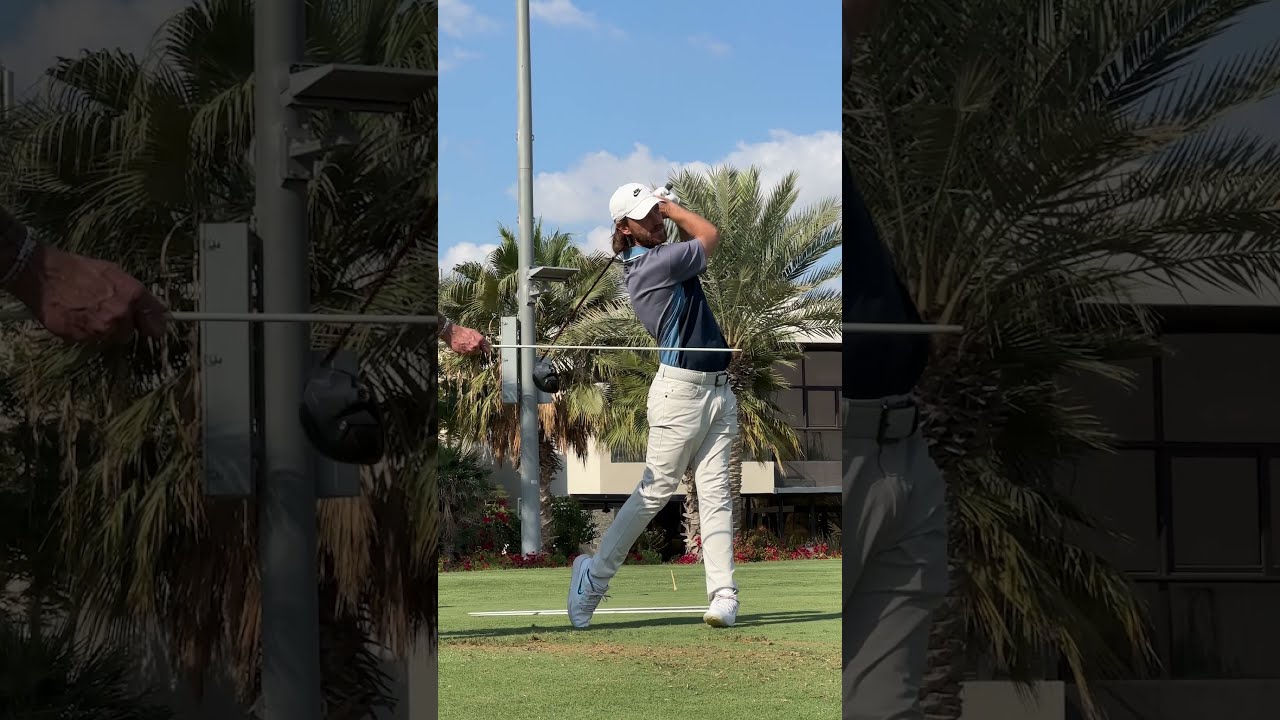 Tommy Fleetwood And Charley Hull Striping Qi35 Driver During Testing TaylorMade Shorts