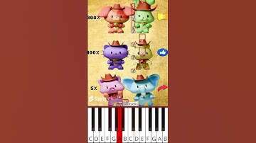 Cotton Eye Joe Smiling Critters Energy level Deluxe version (@ssielstudio) - Octave Piano Tutorial