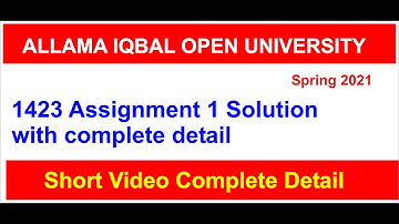 AIOU 1423 assignment 1 solution Spring 2021 || 1423 aiou
