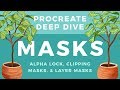 Using Alpha Lock, Clipping Masks, and Layer Masks in Procreate // Procreate Deep Dive: MASKS