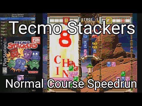 Tecmo Stackers - Normal Course Speedrun in 11:59