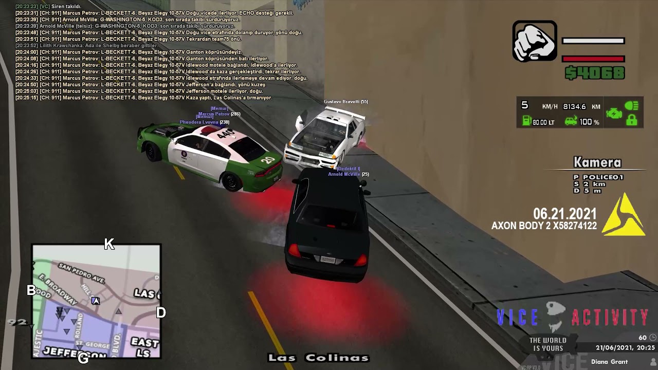 (vice roleplay) VCPD - Trafik Durdurmasından Kaçan Araç İçin Kovalamaca Durumu | Bodycam #8