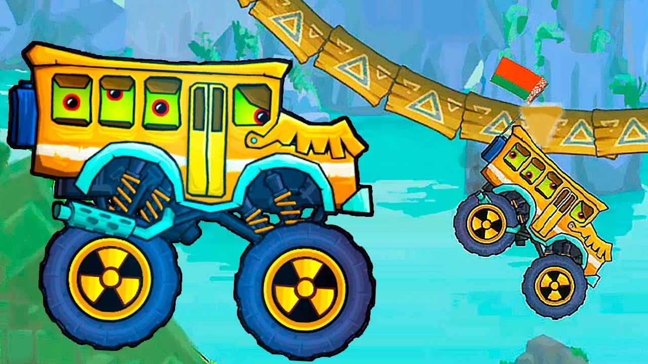 АВТОБУС Машина Ест Машину 4 Мультиплеер - Прохождение Мультяшной Игры Гонки по Сети Car Eats Car