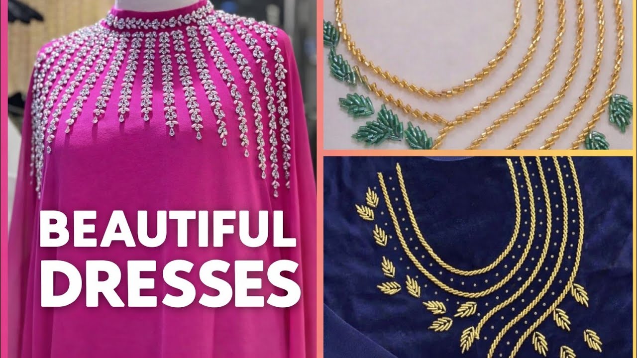 Luxury Beaded Embroidery Work | Elegant Party Wear Neck & Front Designs ✨ | Rang-o-Libas