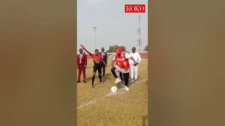 Governor Ademola Adeleke showing off his skills on a football pitch