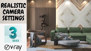 Realistic camera setup in 3dsmax | VRAY5 3DSMAX2022 | Living room interior lighting #3dsmax2022
