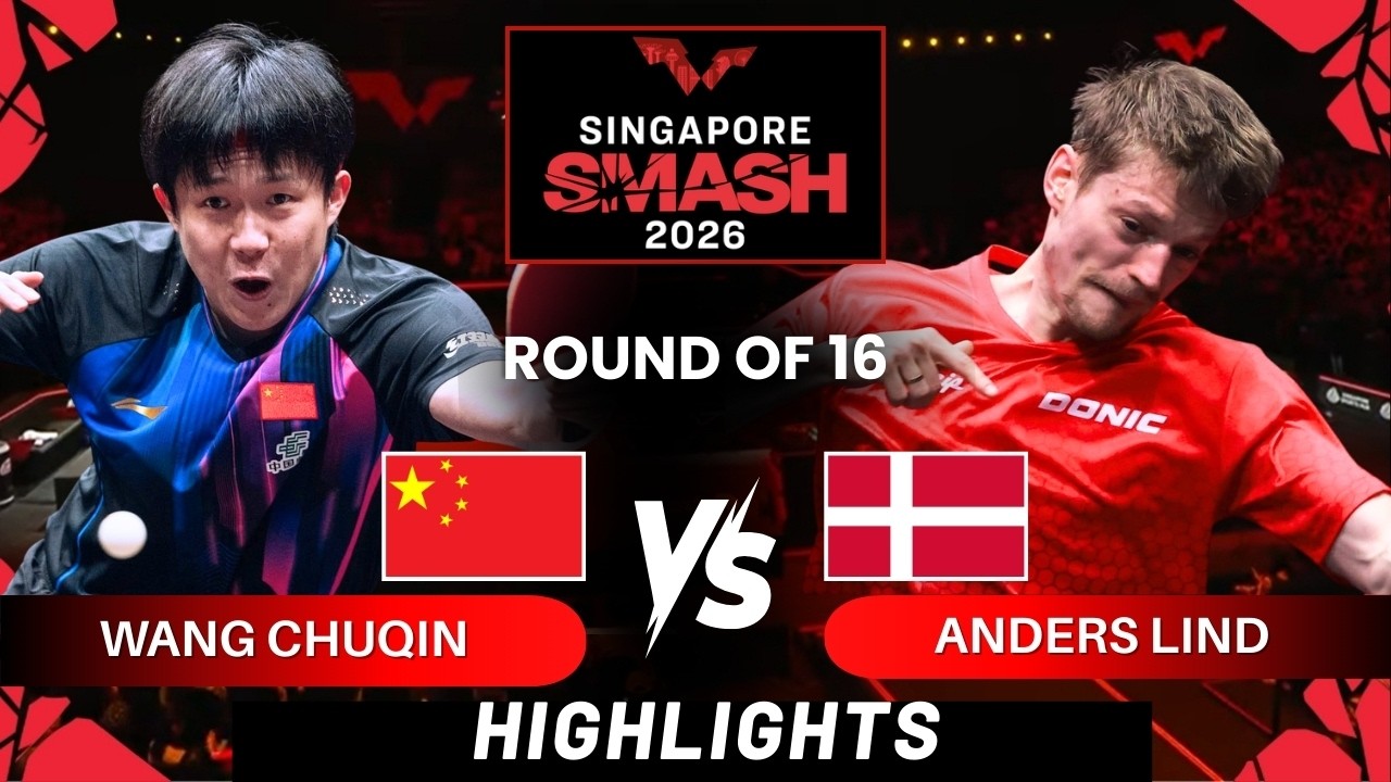 Wang Chuqin (1) vs Anders Lind (16) - R16 | Singapore Smash 2026